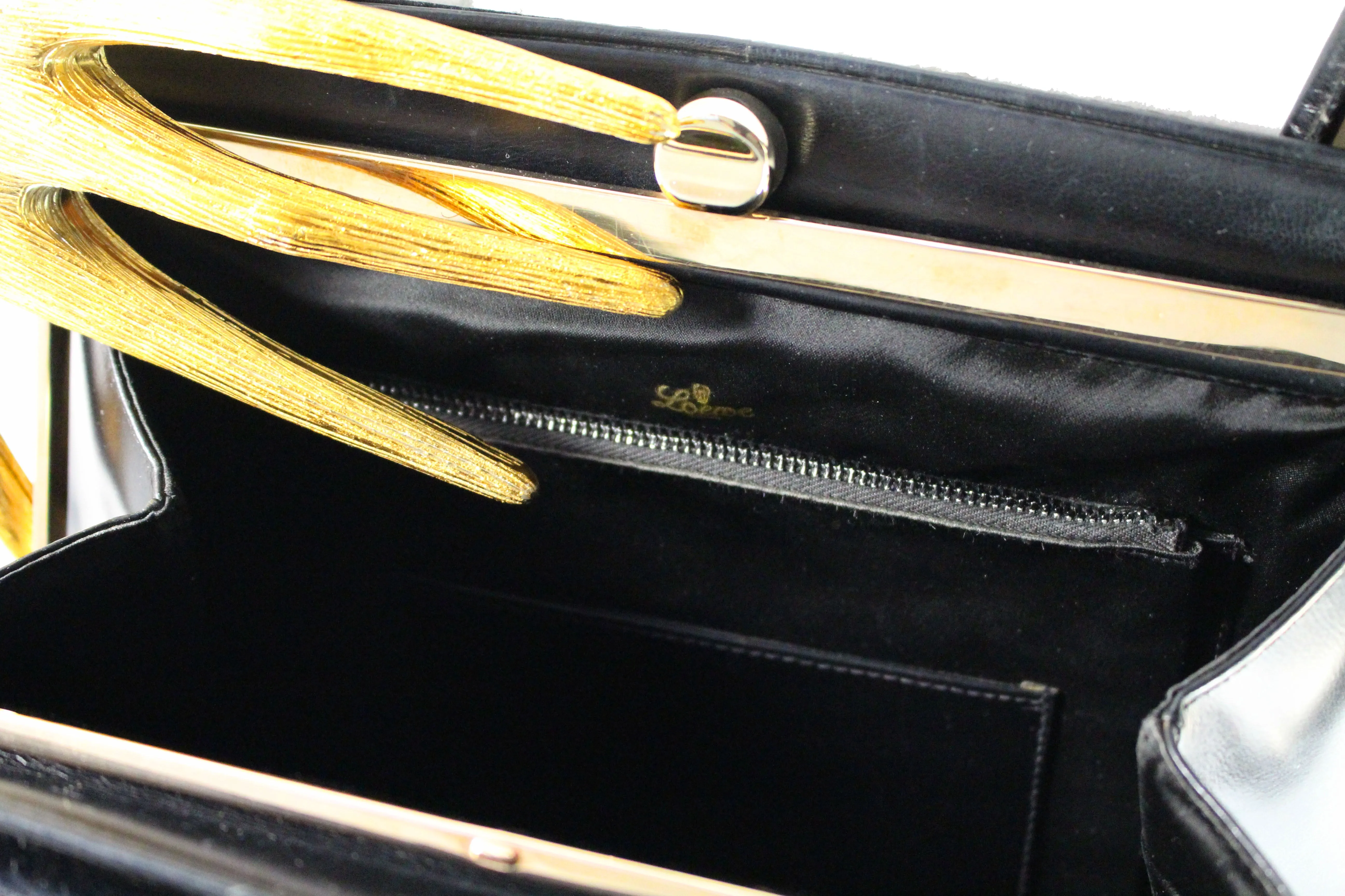 LOEWE black velvet frame bag