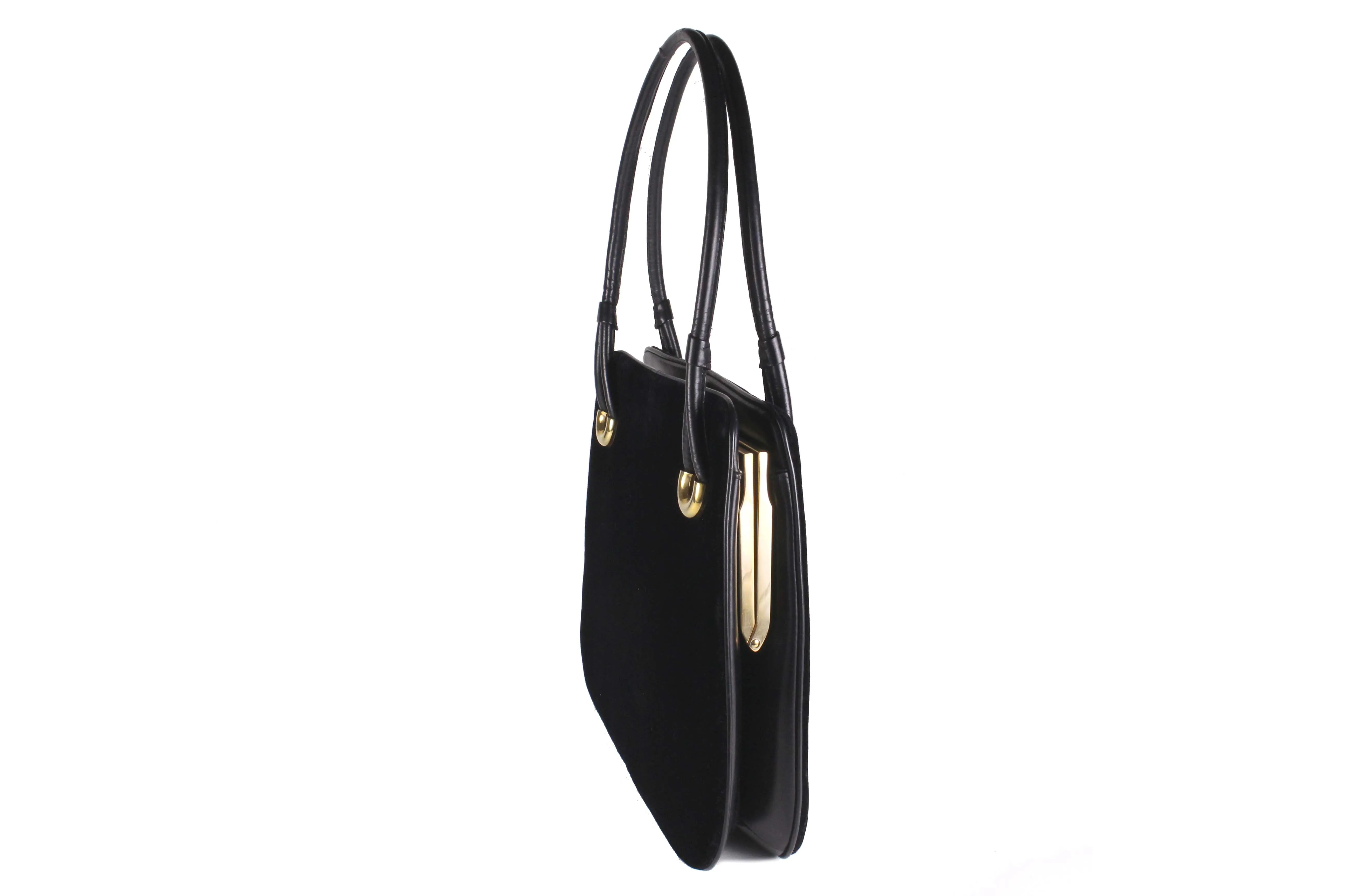 LOEWE black velvet frame bag