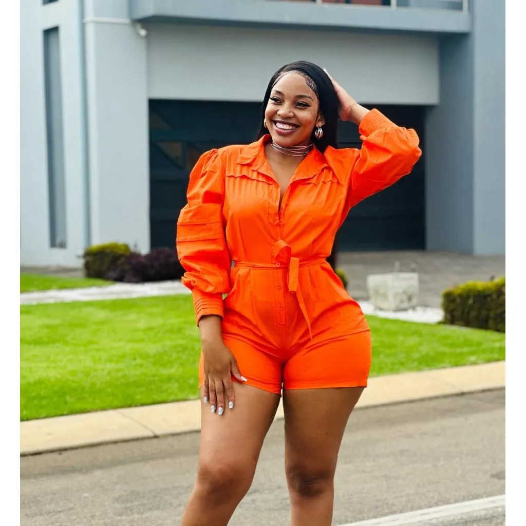 Long Sleeve Short Jumpsuit