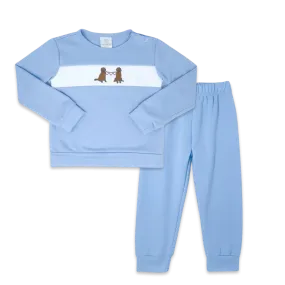 Lullaby Set - Bayou Banded Pant Set - Puppy Love