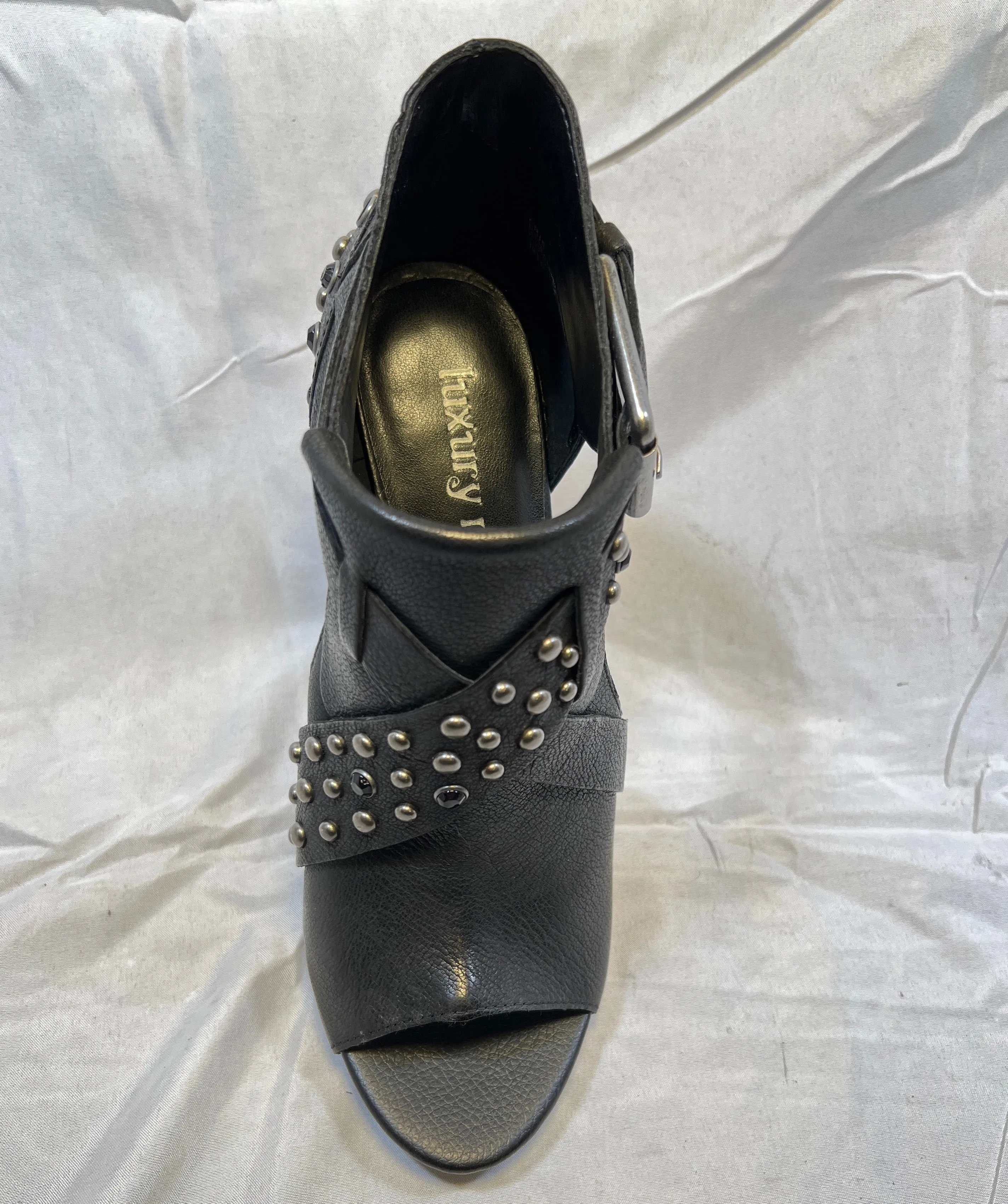 LUXURY REBEL Women's •Aris• Studded Peep-Toe Pump