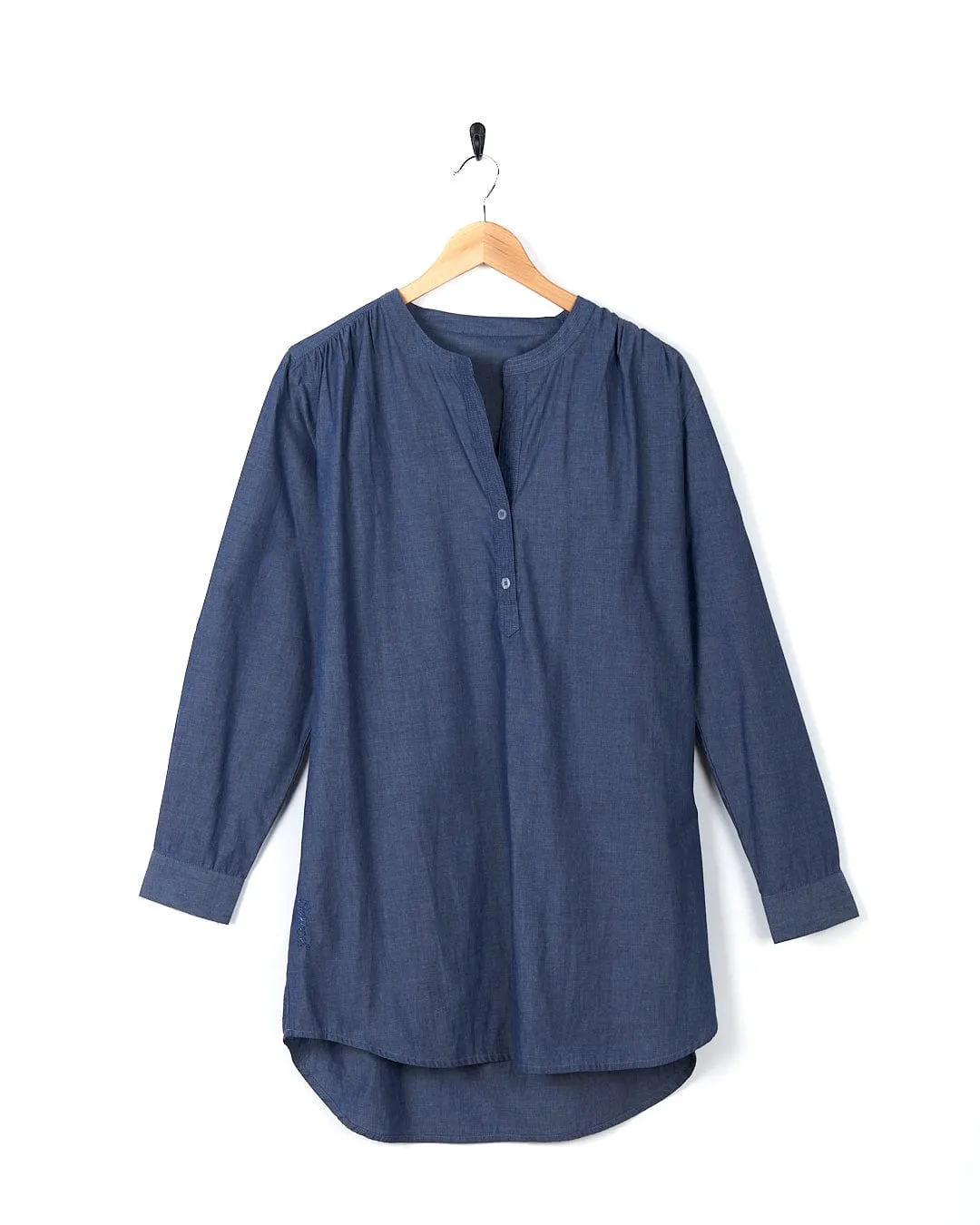 Manina - Womens Beach Shirt - Blue