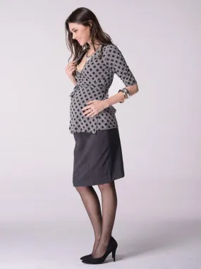 Maternity Skirt in Classic Straight Cut - Dark Charcoal