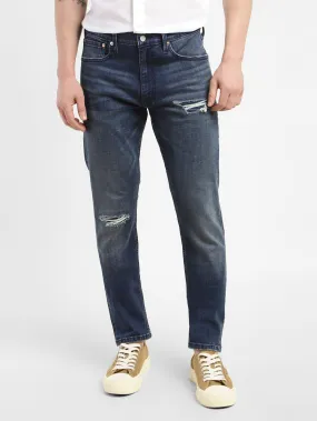 Men's 512 Mid Indigo Slim Tapered Fit Distressed Jeans