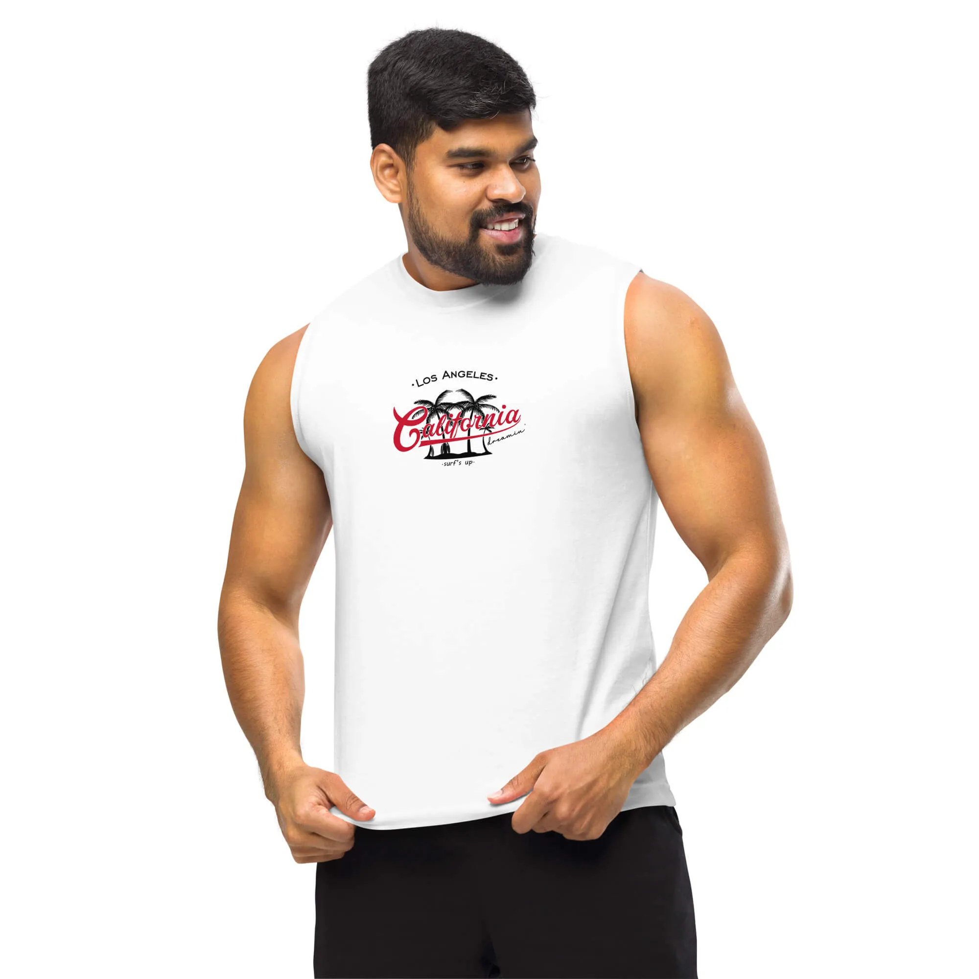 Men's City Culture Theme Graphic Muscle Shirt