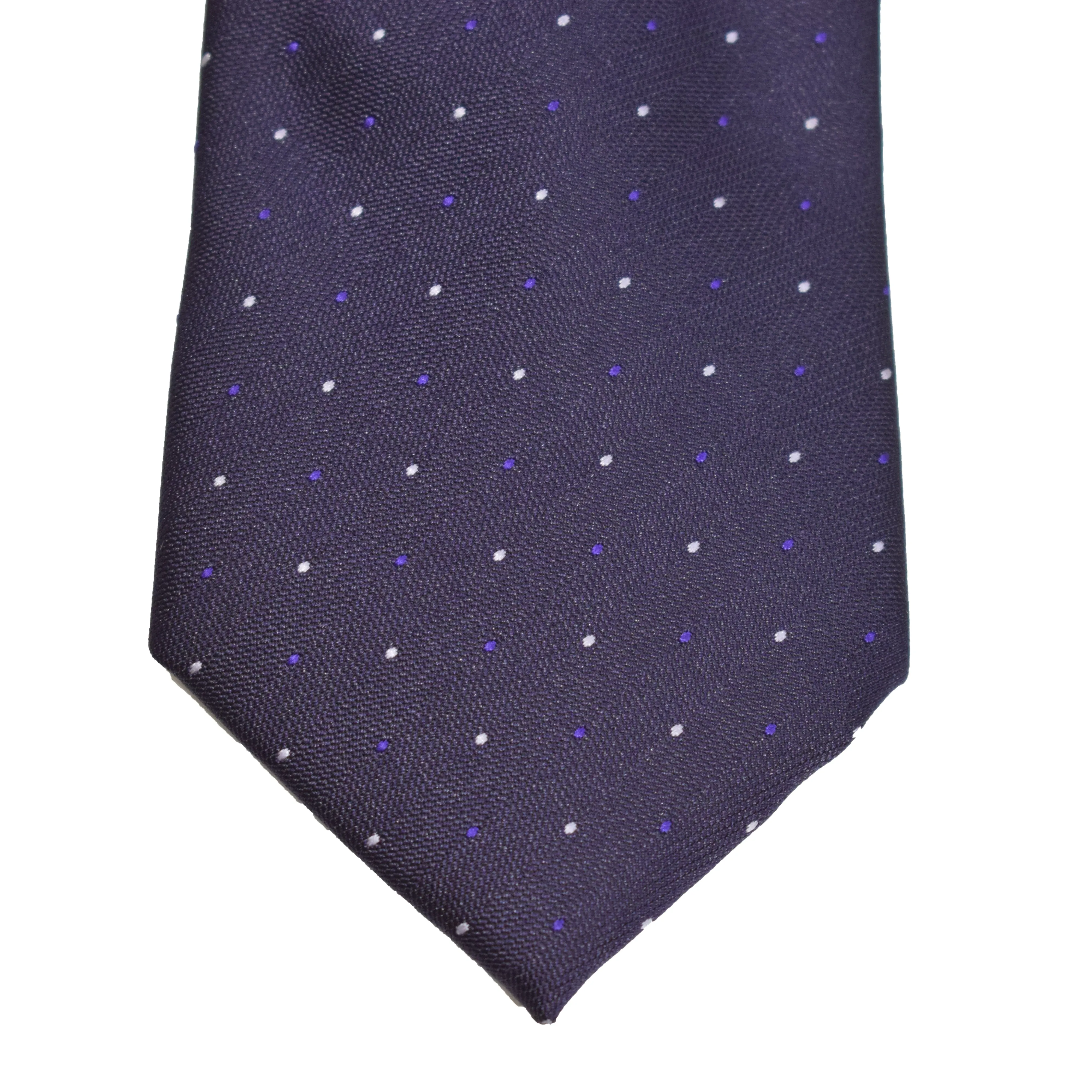 Mens Neck Tie - Purple Micro Polkadot