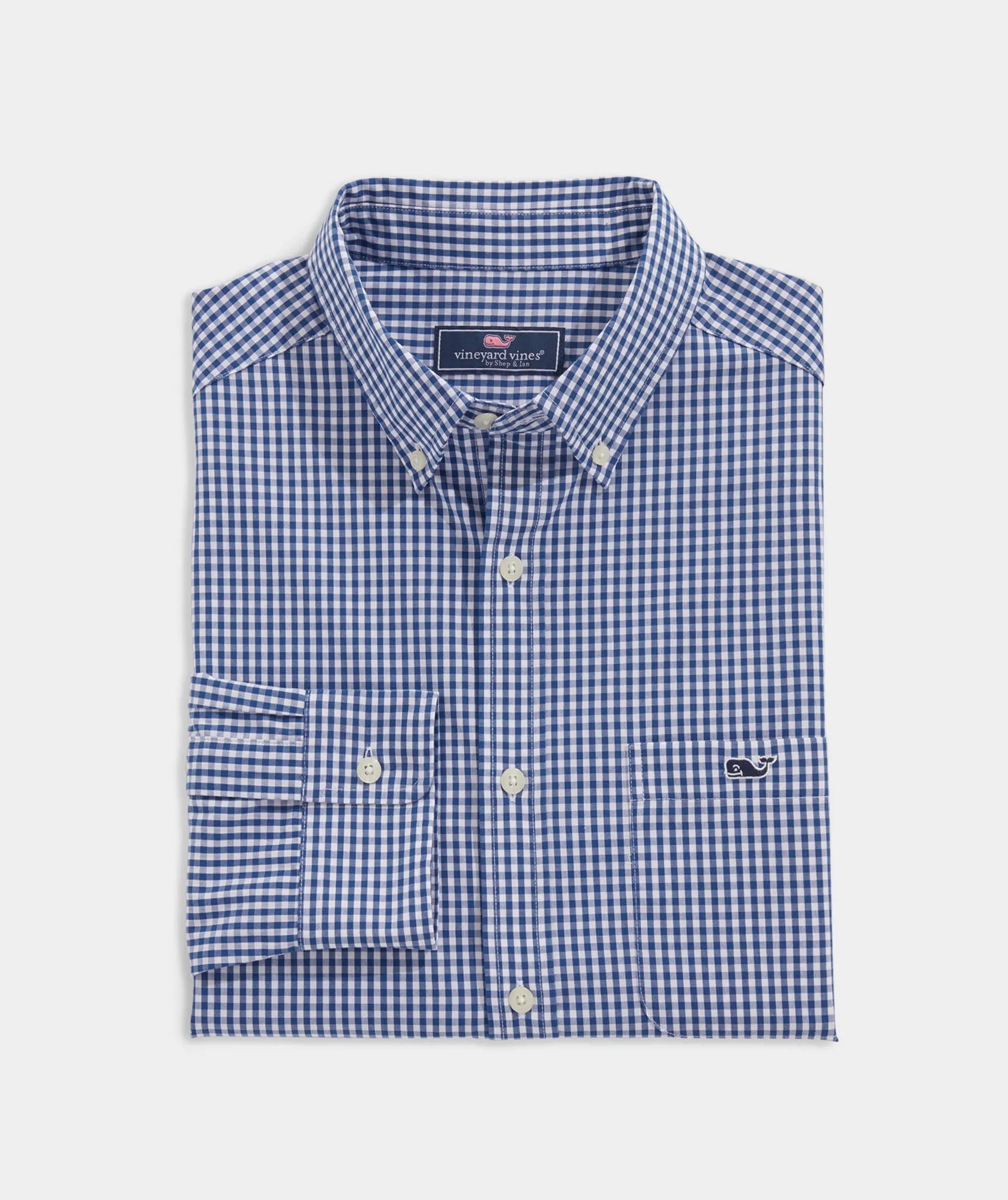 Men's Stretch Poplin Gingham Button Down Shirt