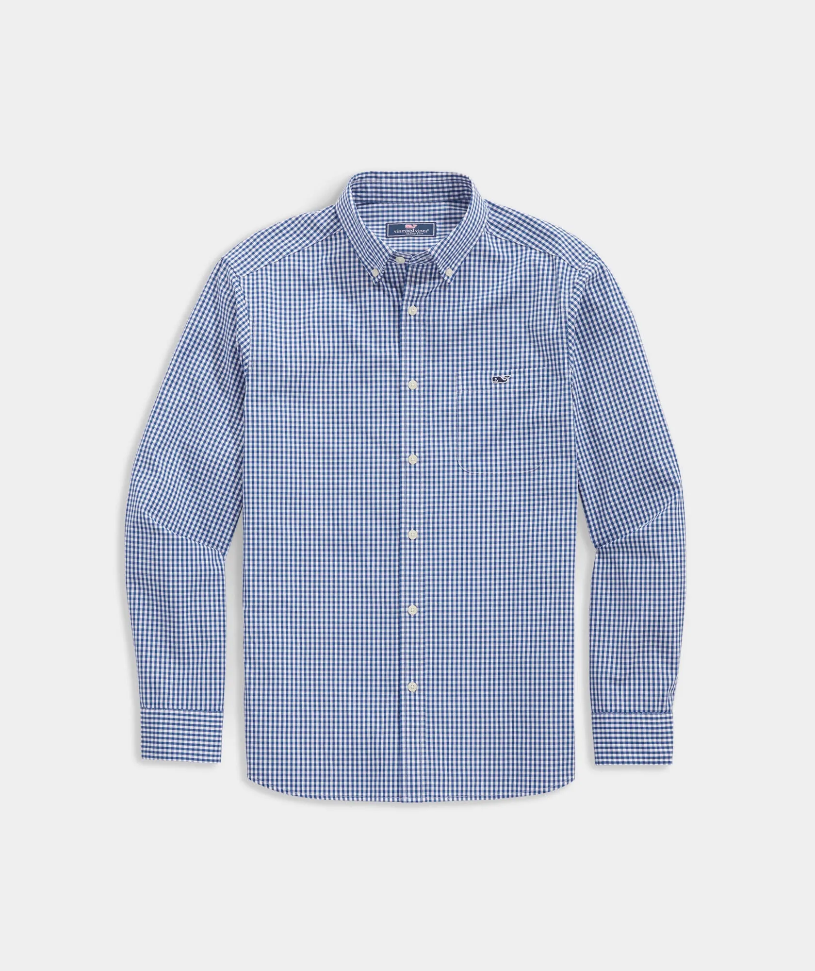 Men's Stretch Poplin Gingham Button Down Shirt