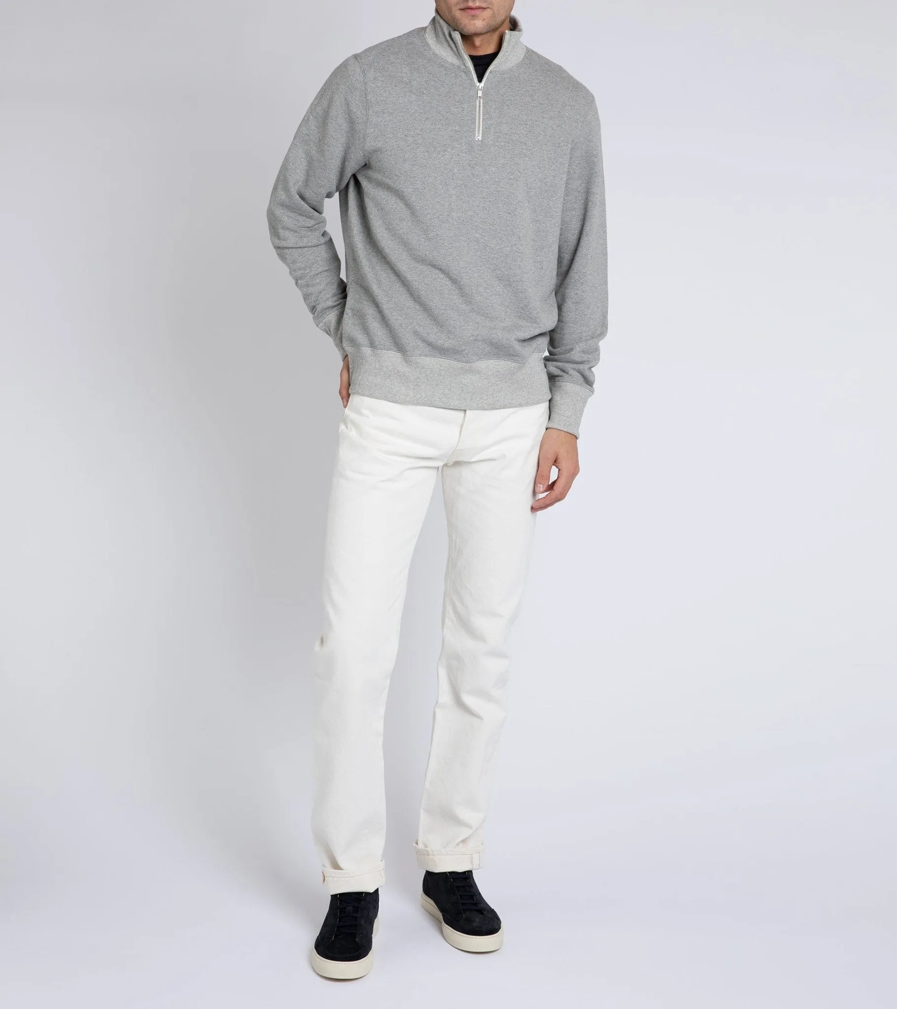 Merz b. Schwanen 343Z Half-Zip: Grey Melange