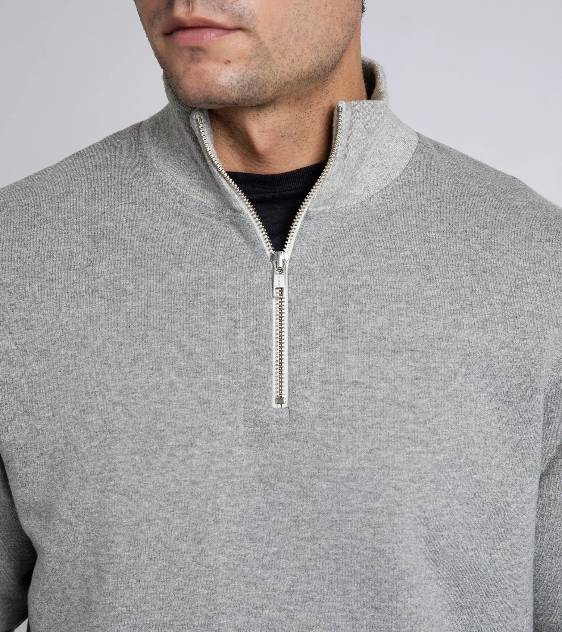 Merz b. Schwanen 343Z Half-Zip: Grey Melange