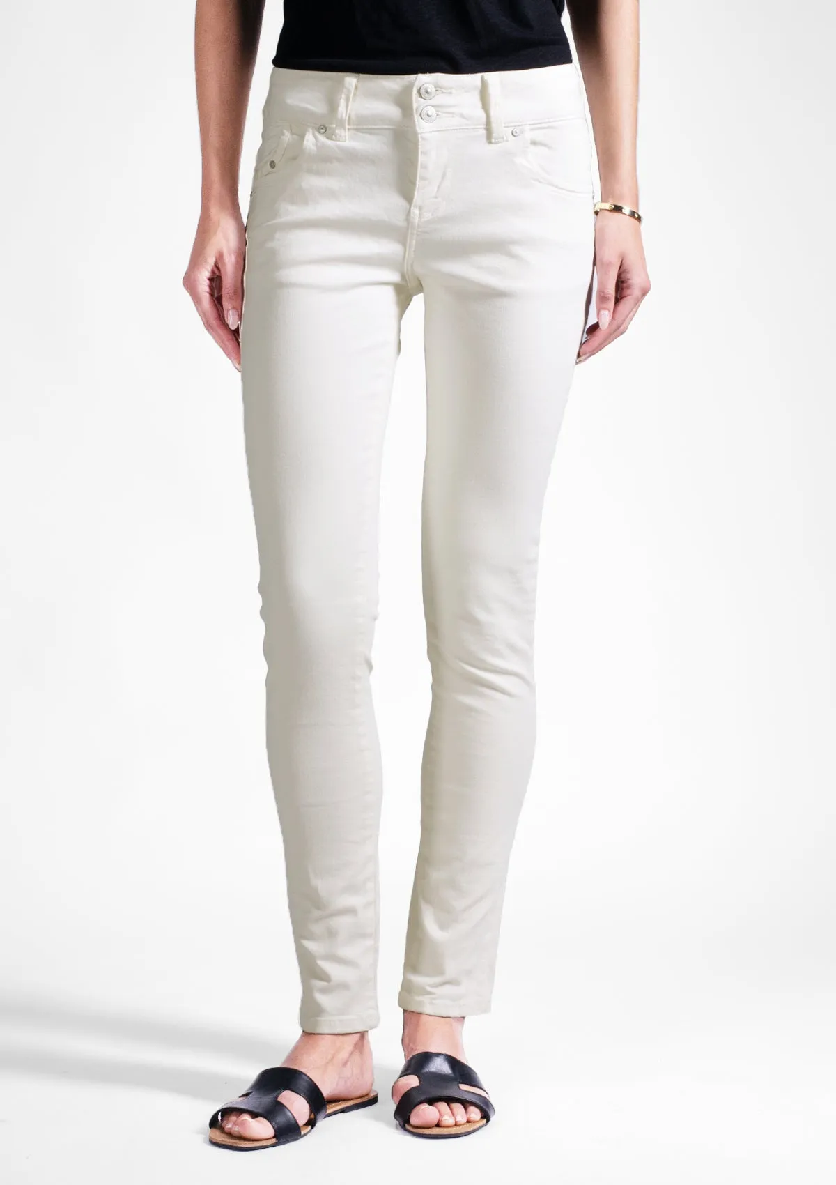 Molly M Off White Mid Rise Jean