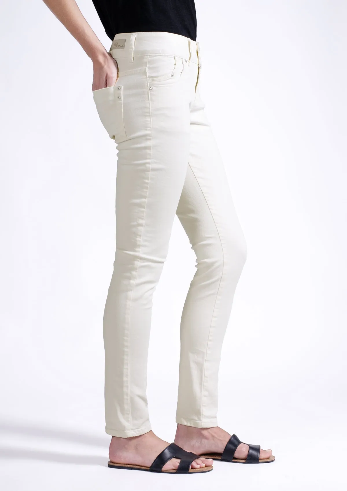 Molly M Off White Mid Rise Jean