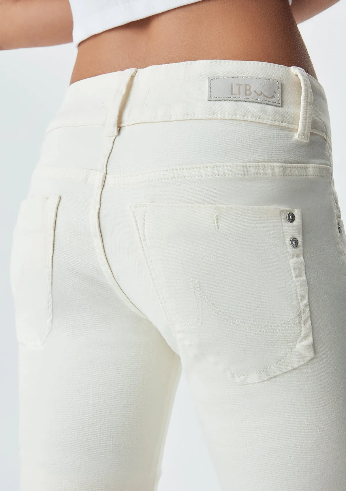 Molly M Off White Mid Rise Jean