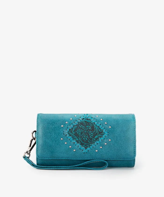 Montana West Tooled Studded Wristlet