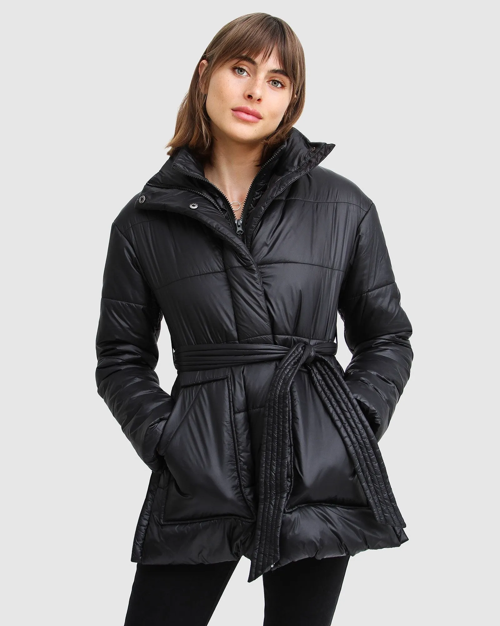 Moonrise Belted Puffer Jacket - Black