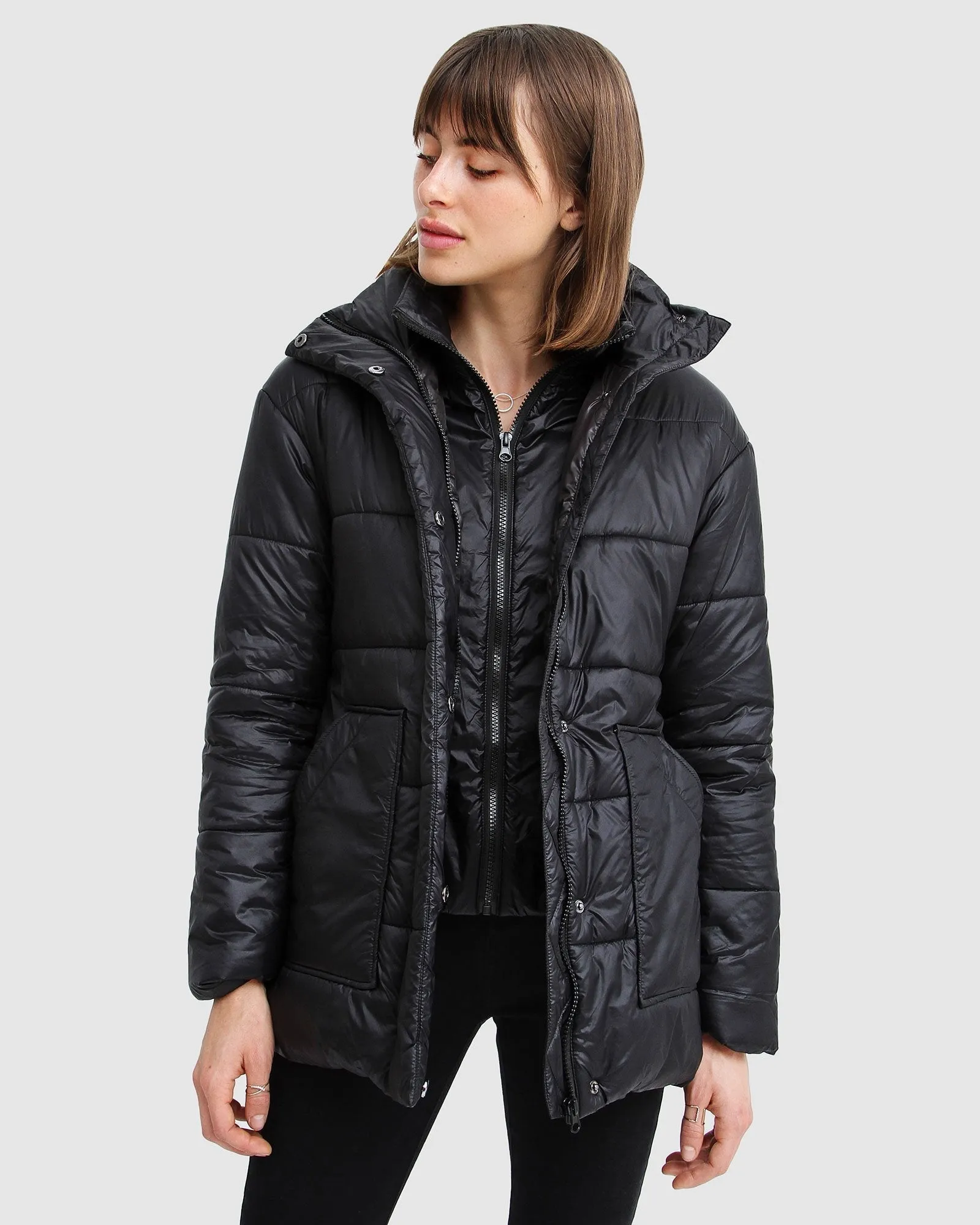 Moonrise Belted Puffer Jacket - Black