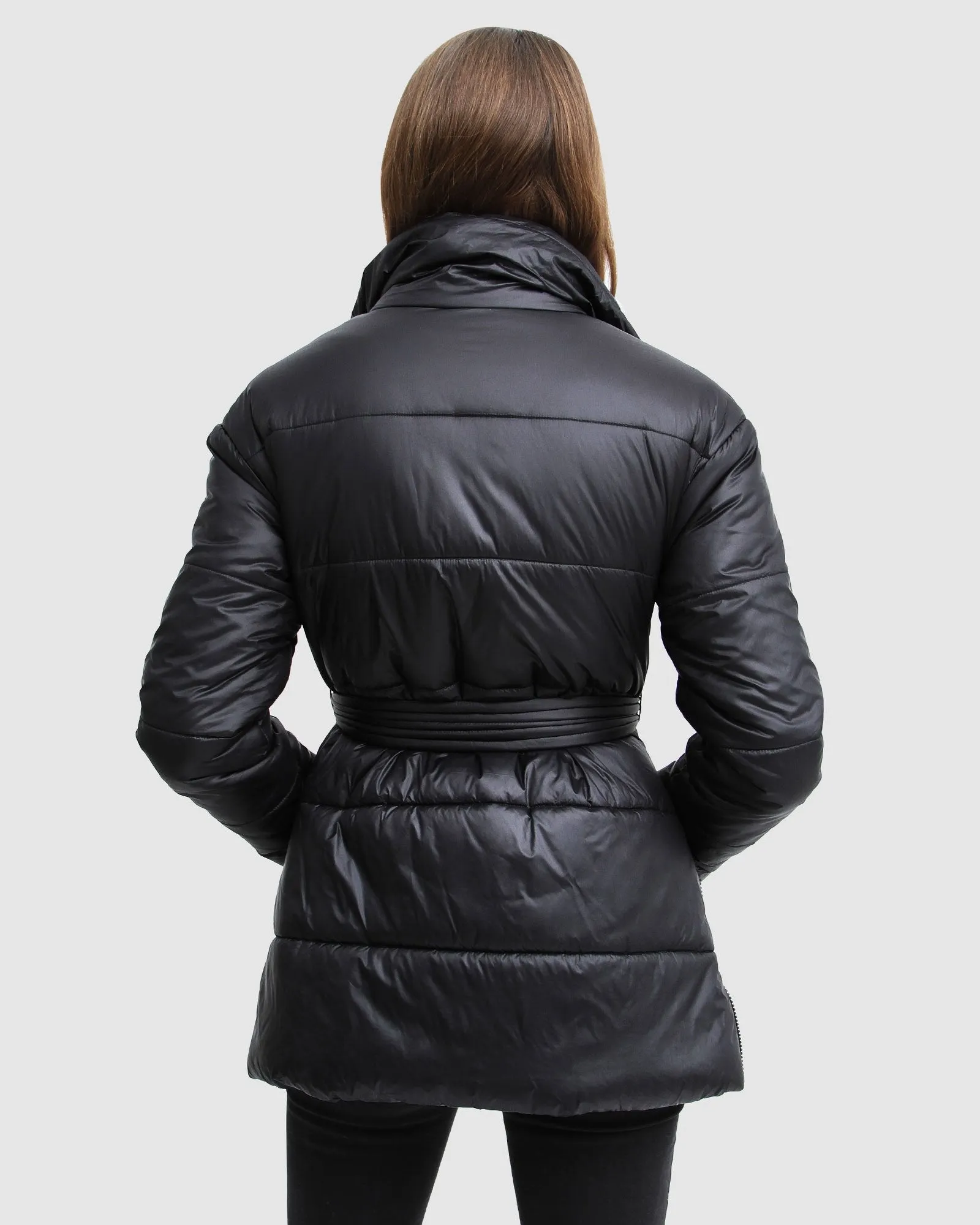 Moonrise Belted Puffer Jacket - Black