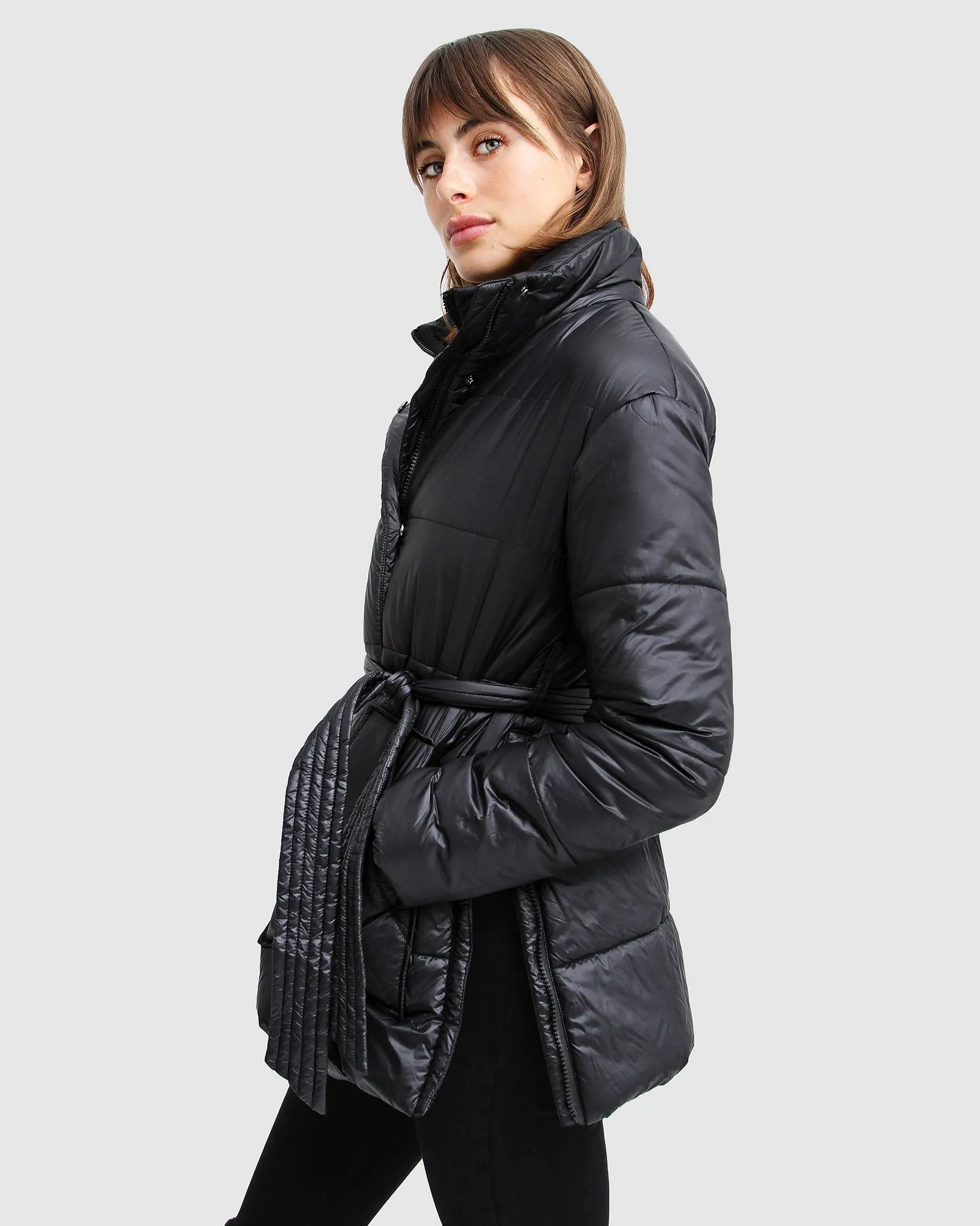 Moonrise Belted Puffer Jacket - Black