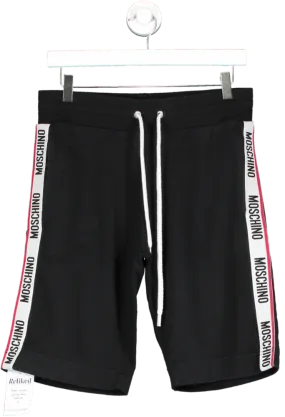 Moschino Black Logo Tape Sweat Shorts UK S