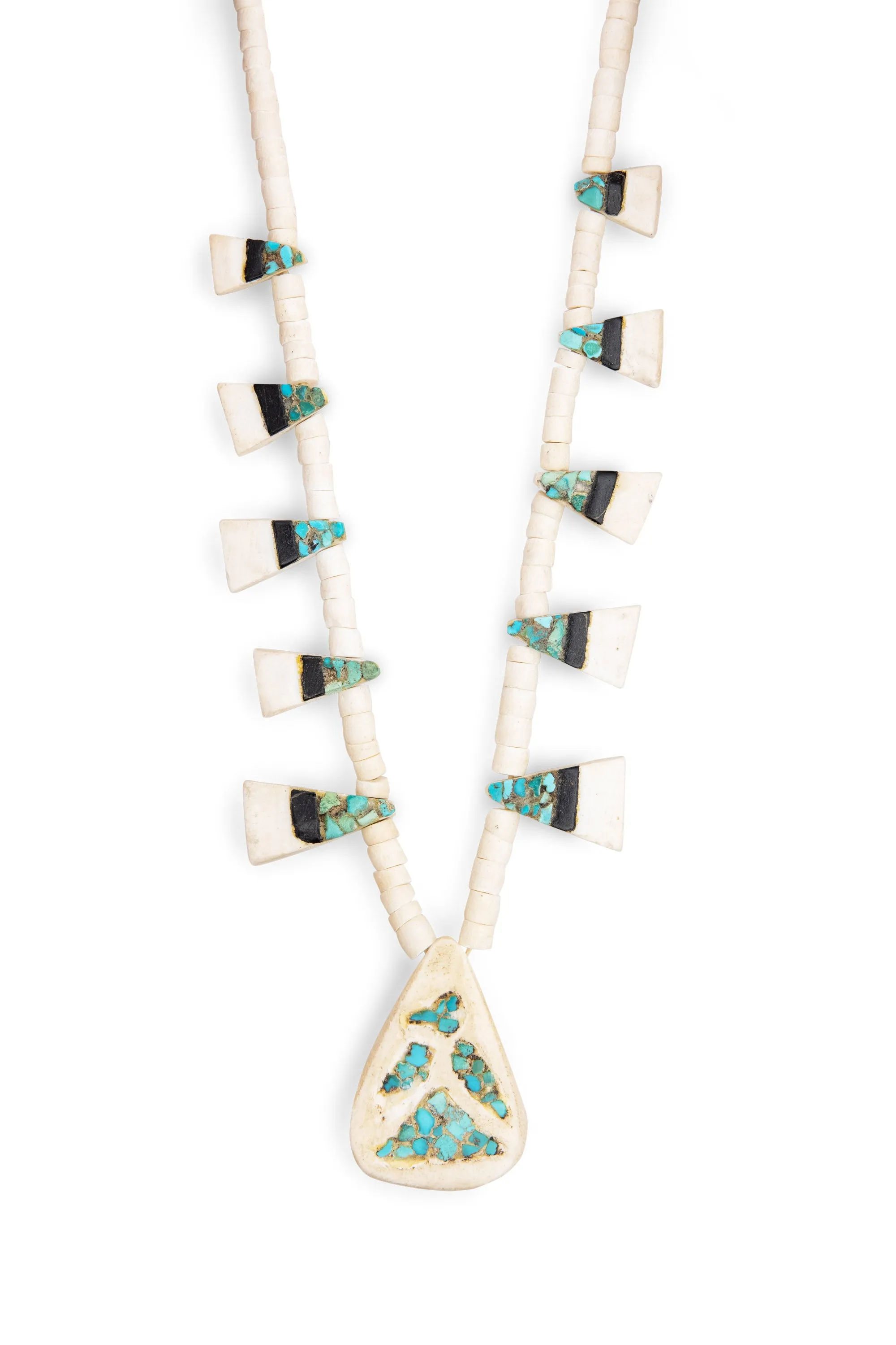 Necklace, Thunderbird, Santo Domingo Depression, Kewa, Vintage, '40s, 1198