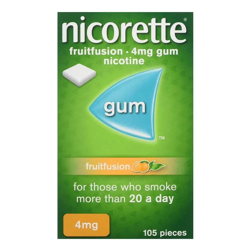 Nicorette Gum FRUITFUSION Suger Free (105 pieces)