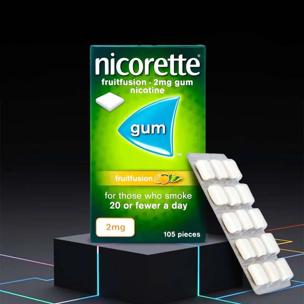 Nicorette Gum FRUITFUSION Suger Free (105 pieces)