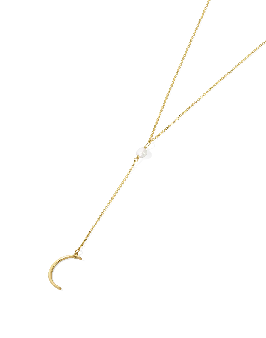 Pearl & Moon Lariat Set