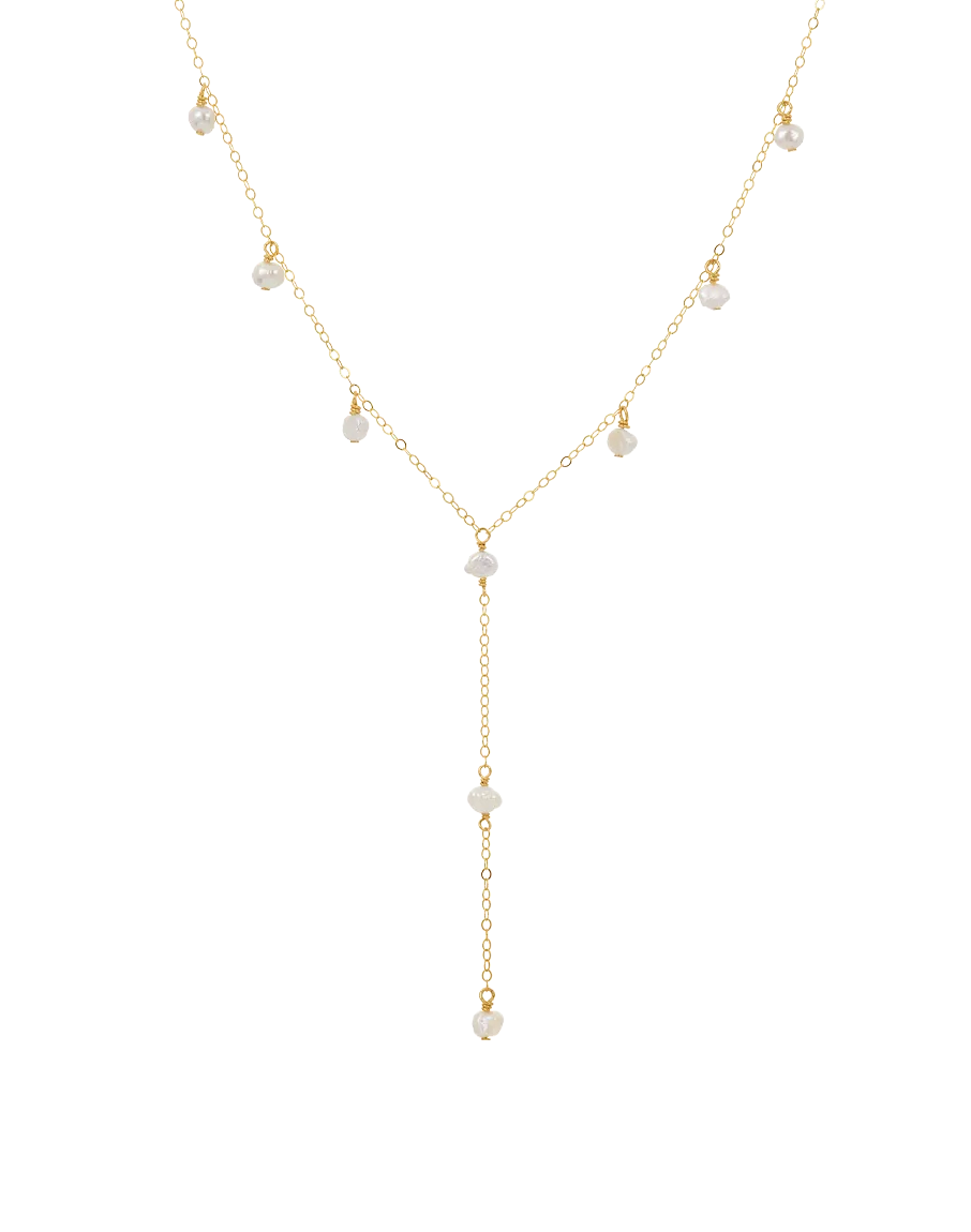 Pearl & Moon Lariat Set