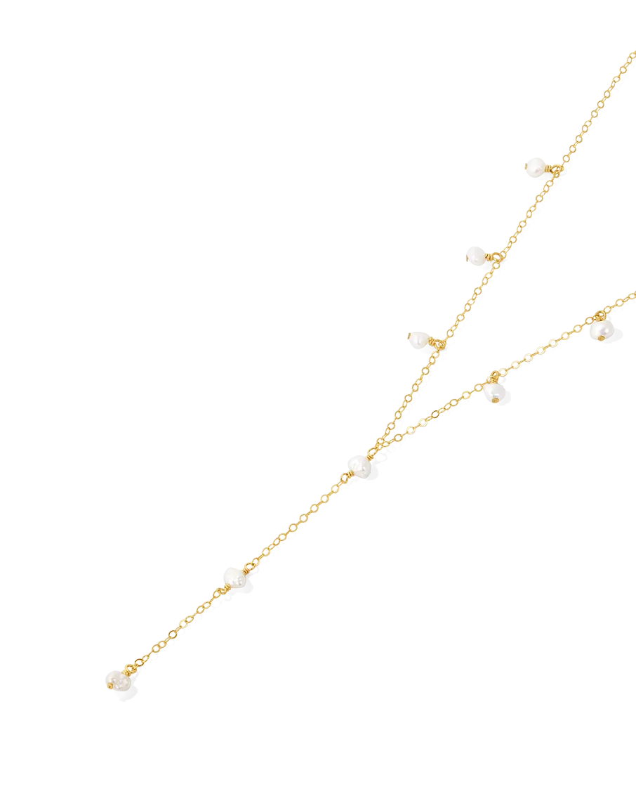 Pearl & Moon Lariat Set