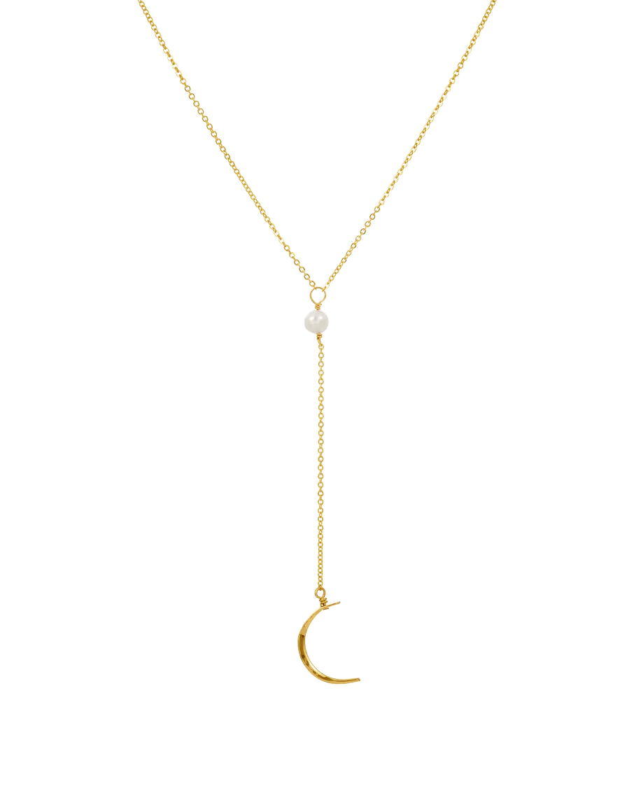 Pearl & Moon Lariat Set