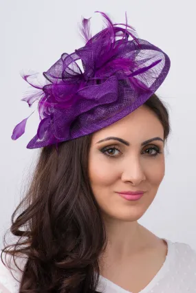 Penny Fascinator - Dark Purple