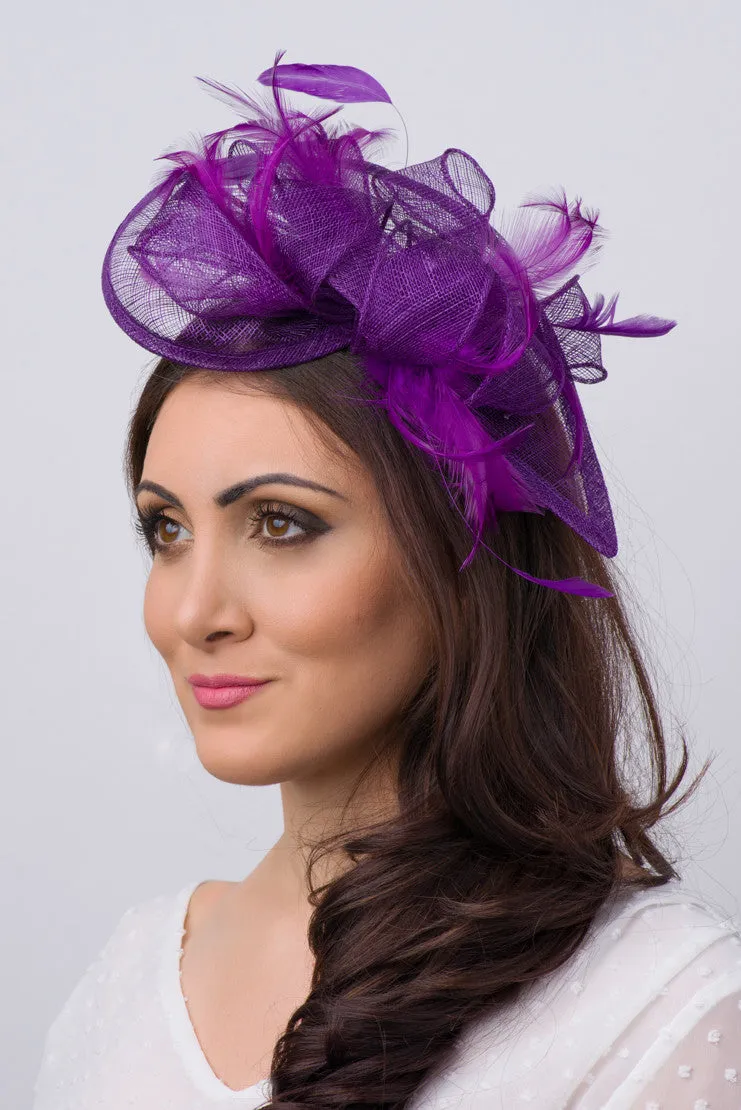 Penny Fascinator - Dark Purple