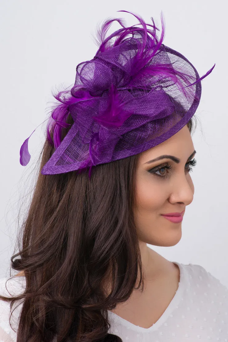 Penny Fascinator - Dark Purple