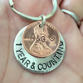 Personalized 1 Year And Counting Keychain