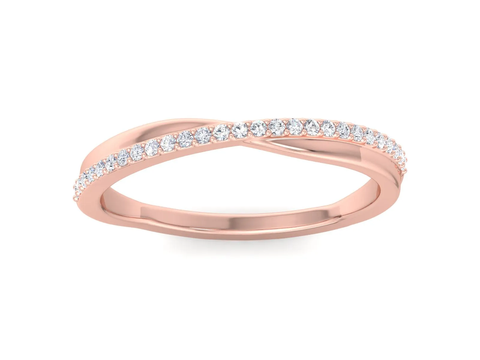 Petite Twist Half Eternity Ring Infinity Diamond Wedding Band