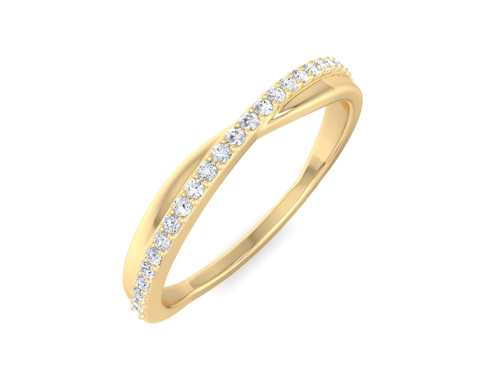 Petite Twist Half Eternity Ring Infinity Diamond Wedding Band