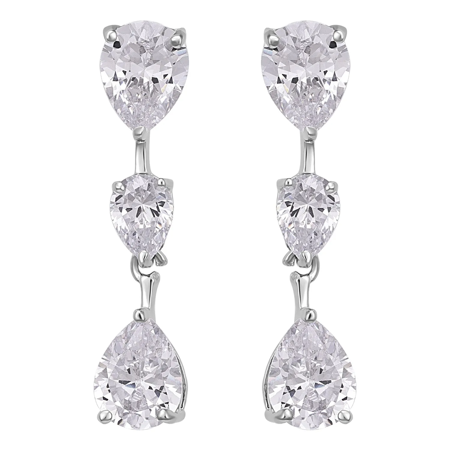 Pissara by Sukkhi Exclusive 925 Sterling Silver Cubic Zirconia Earrings For Women And Girls|with Authenticity Certificate, 925 Stamp & 6 Months Warranty