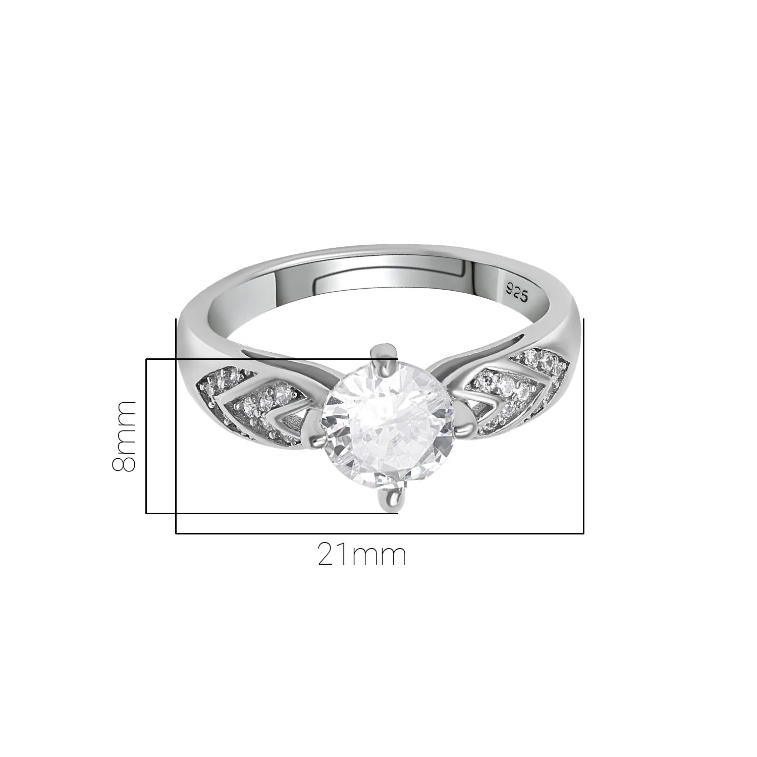 Pissara by Sukkhi Fashionable 925 Sterling Silver Cubic Zirconia Finger Ring For Women And Girls|with Authenticity Certificate, 925 Stamp & 6 Months Warranty