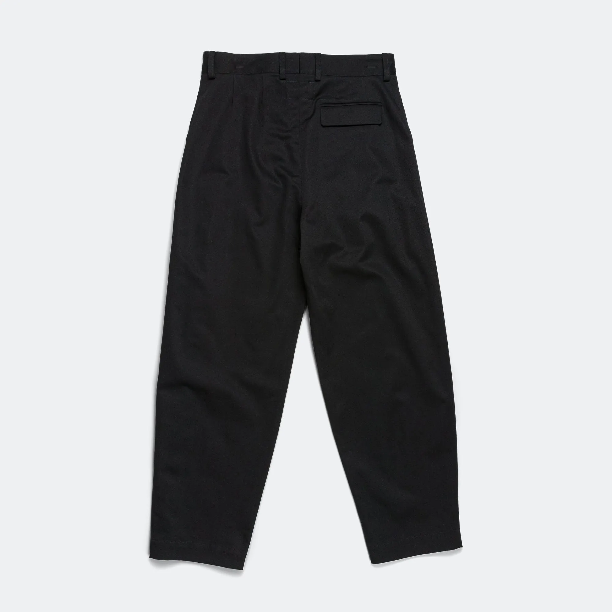 Pleated Trousers - Black Tailoring Twill