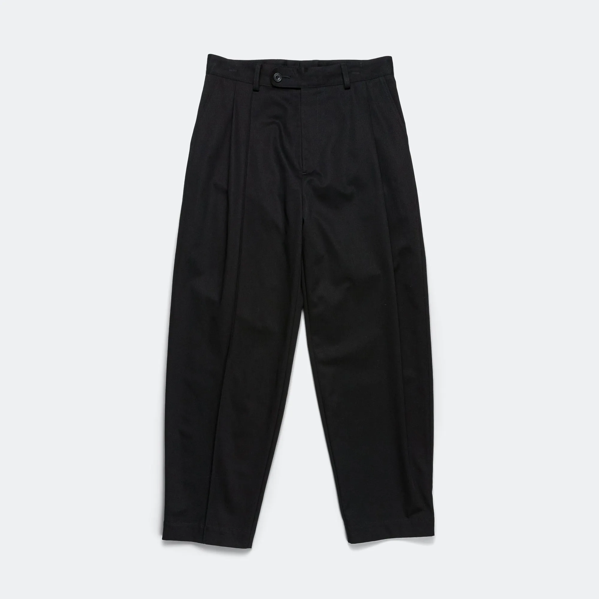 Pleated Trousers - Black Tailoring Twill