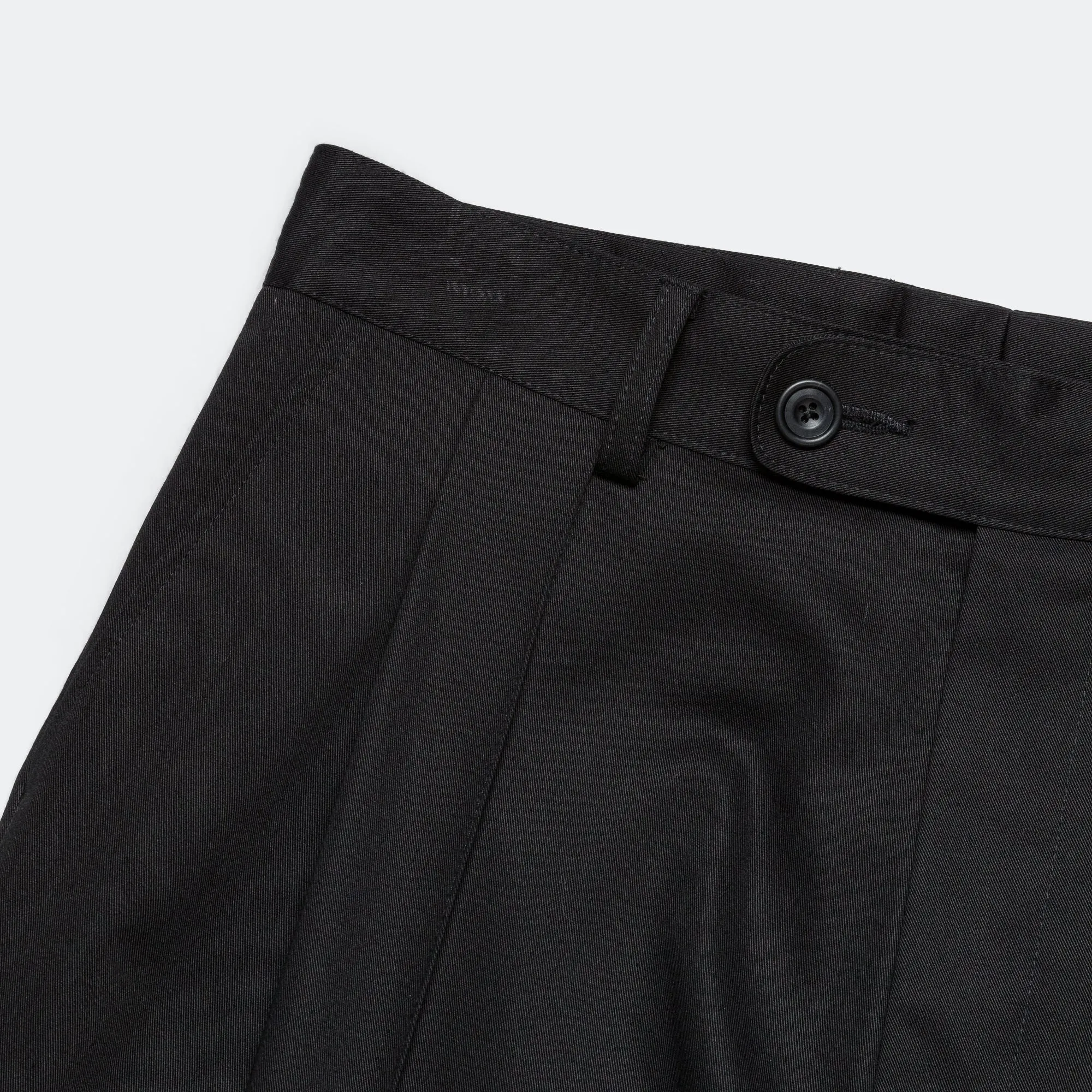 Pleated Trousers - Black Tailoring Twill