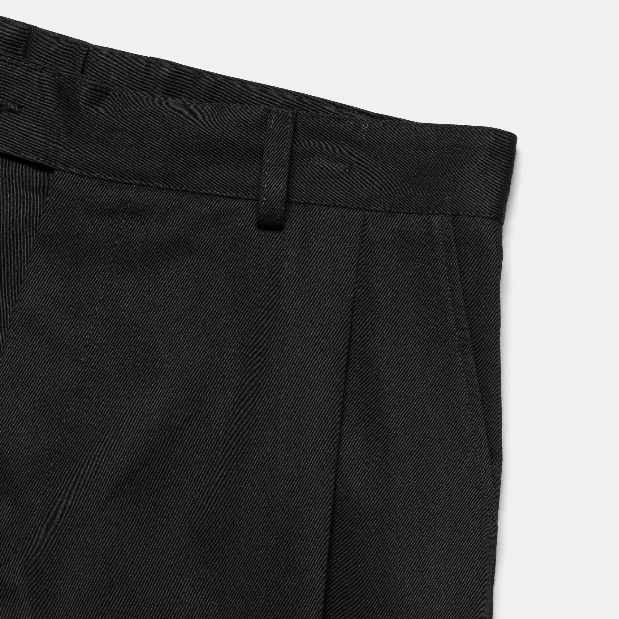 Pleated Trousers - Black Tailoring Twill