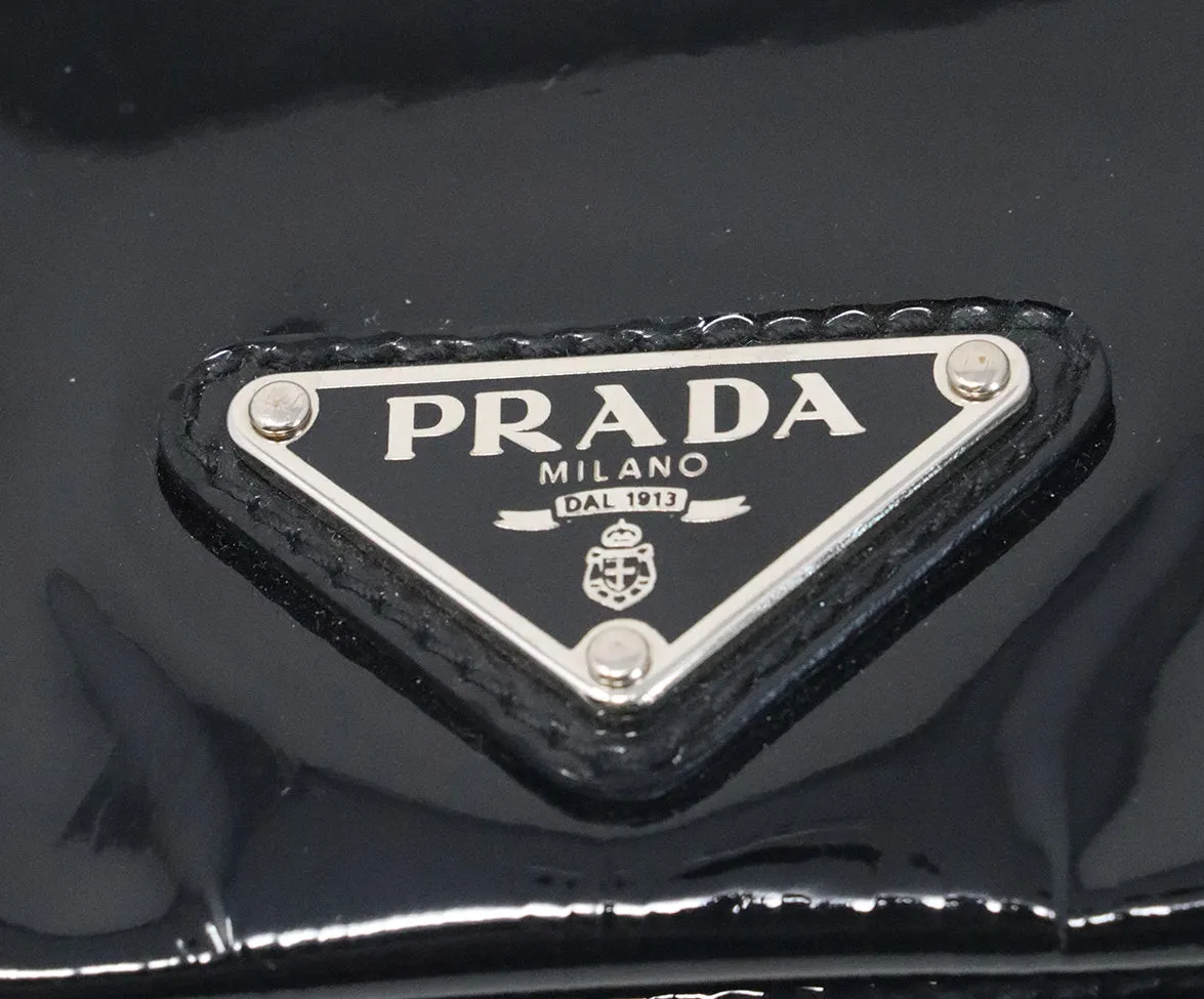 Prada Black Patent Leather Clutch