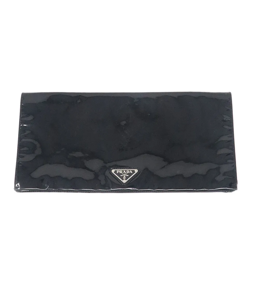 Prada Black Patent Leather Clutch