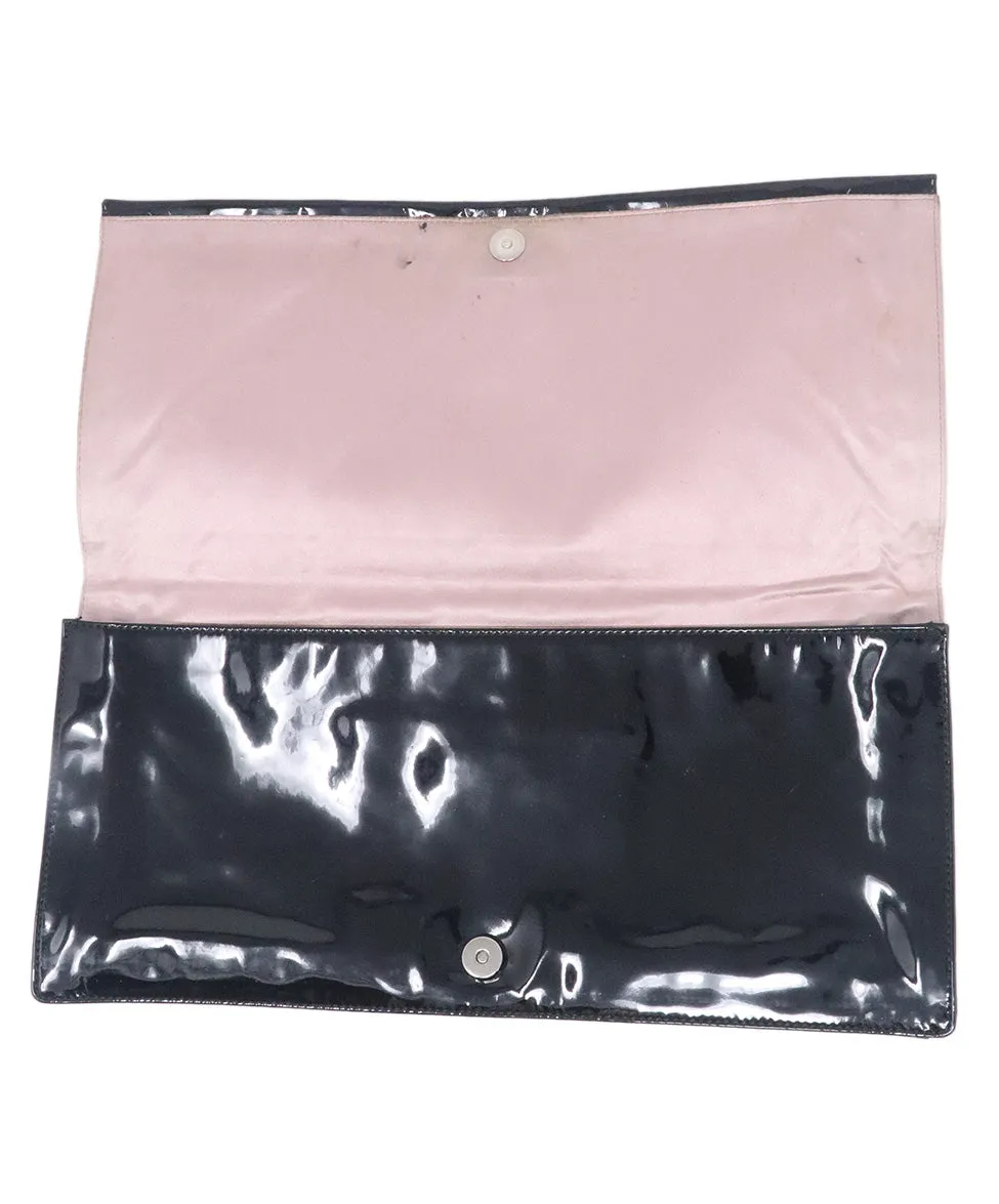 Prada Black Patent Leather Clutch