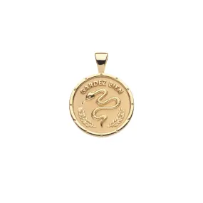 PROTECT JW Small Pendant Coin in Solid Gold