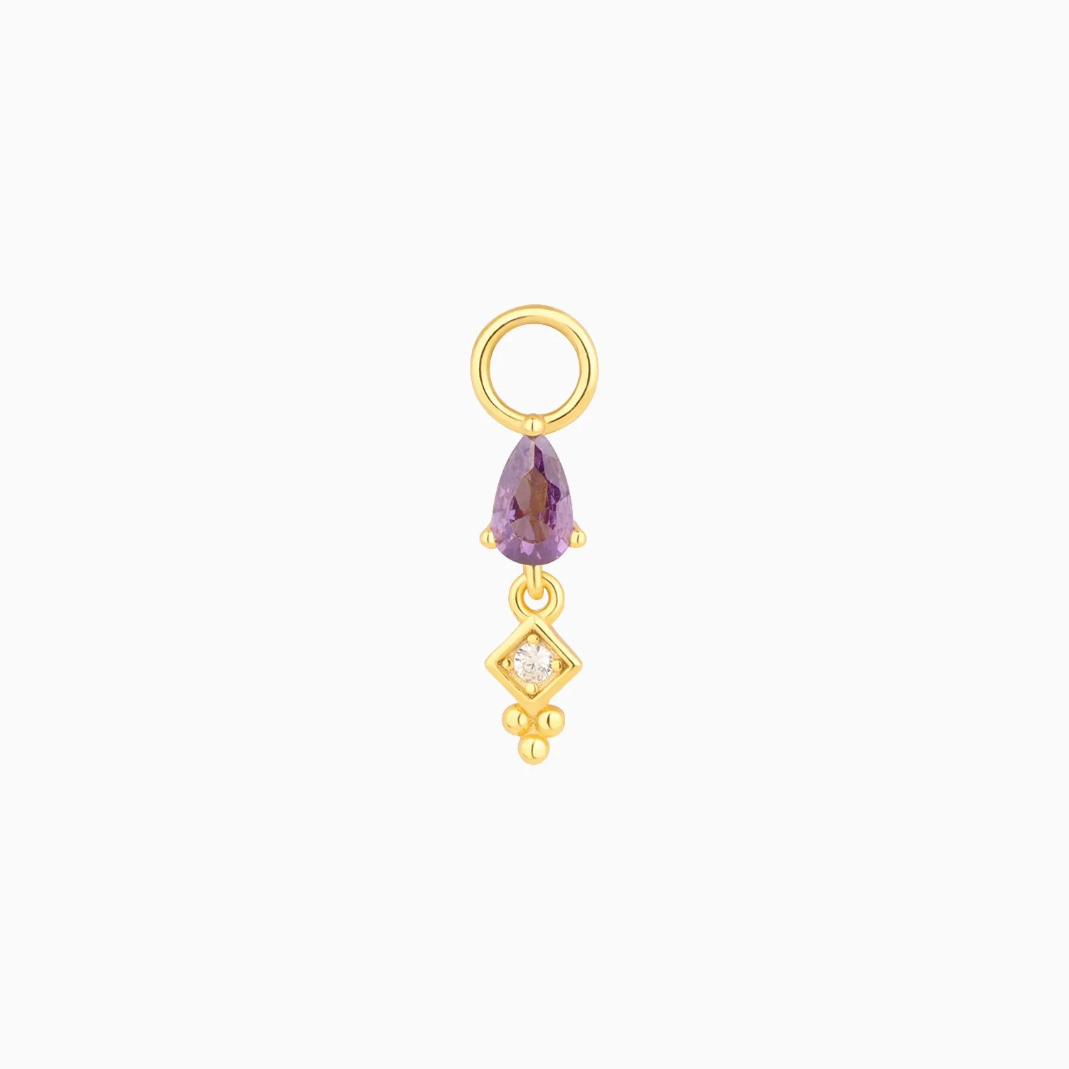 Purple Water Drop Charm