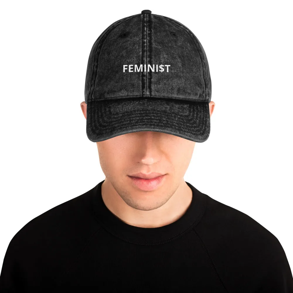 "FEMIINI$T" Twill Vintage Cotton Cap