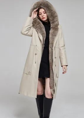 Real Fur Hooded Long Parka