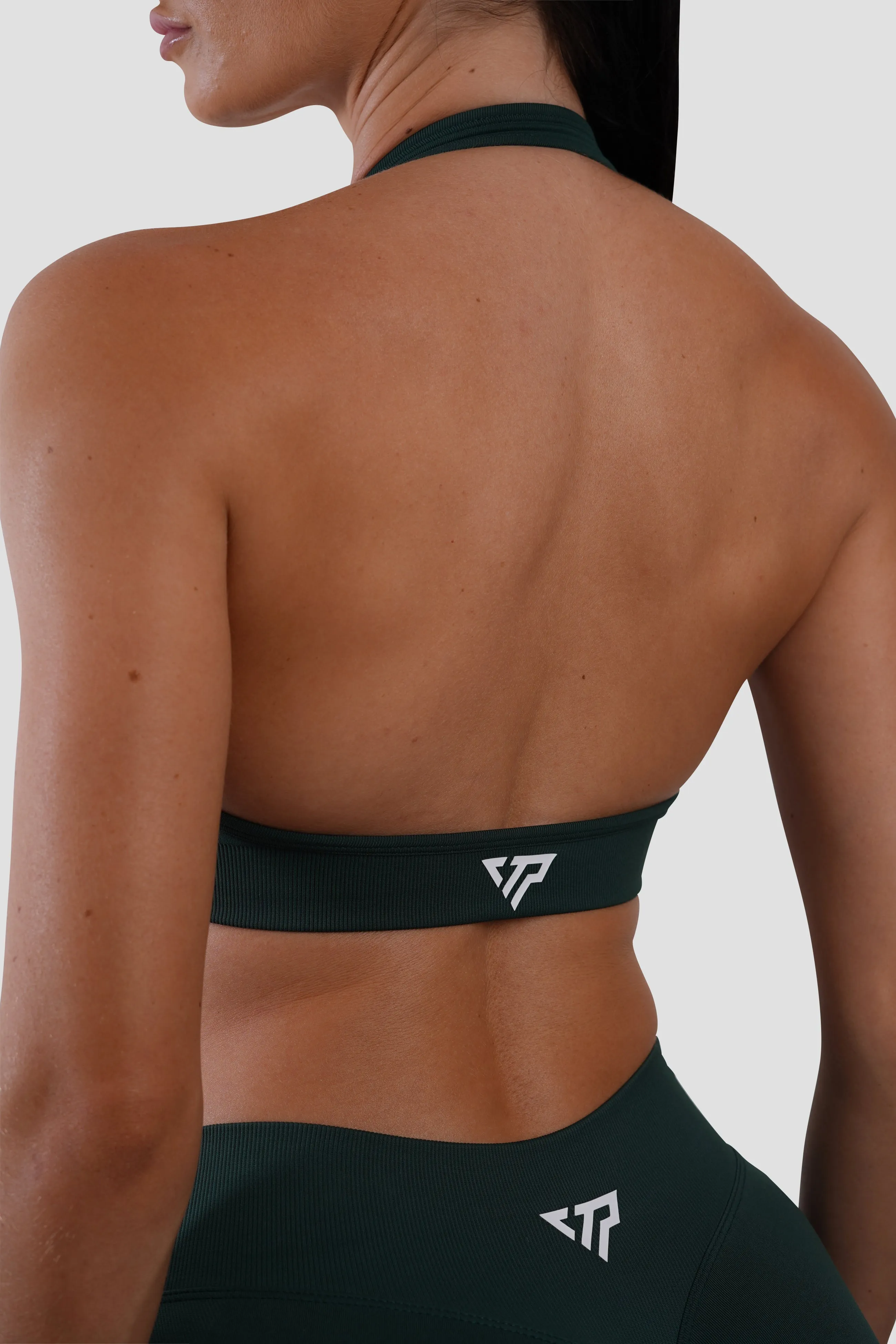 RECOIL HALTER CROP - FOREST GREEN